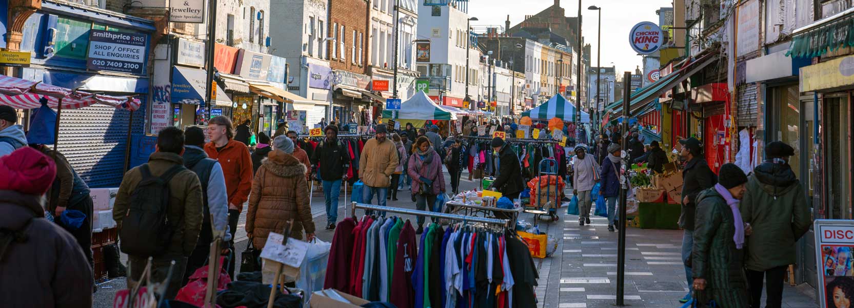 Bustling street markets