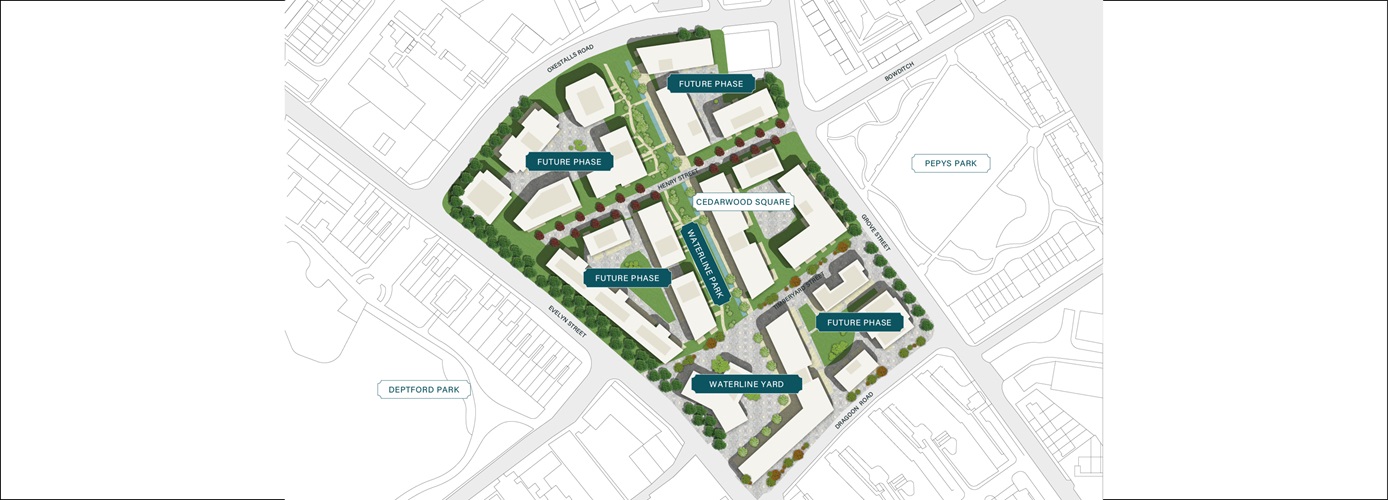 Closeup map of Deptford Landings