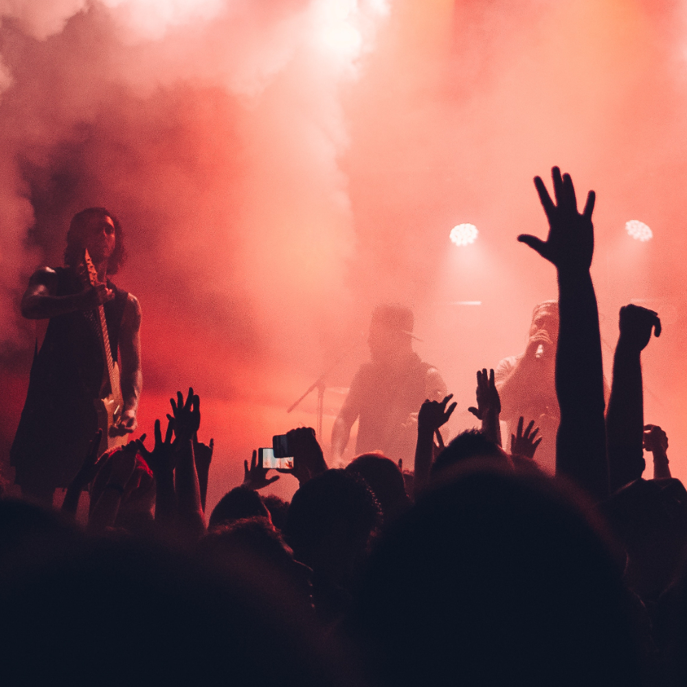 Music hands crowd
